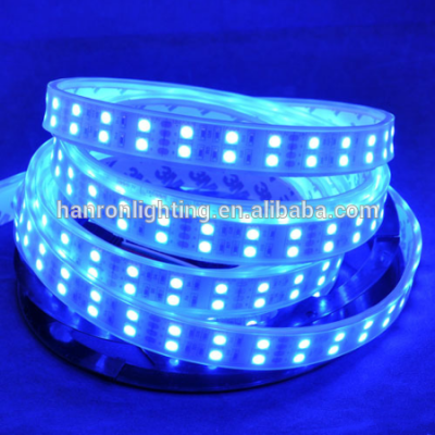 5 years warranty IP65 / IP66 waterproof RGB color double line / row 5050 smd led flexible strip light tape ribbon 24V